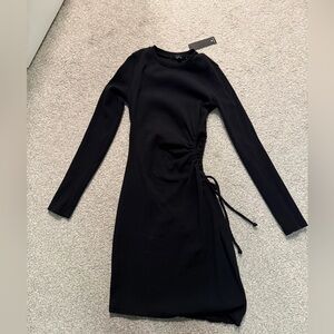Black Lulu dress with side cutout